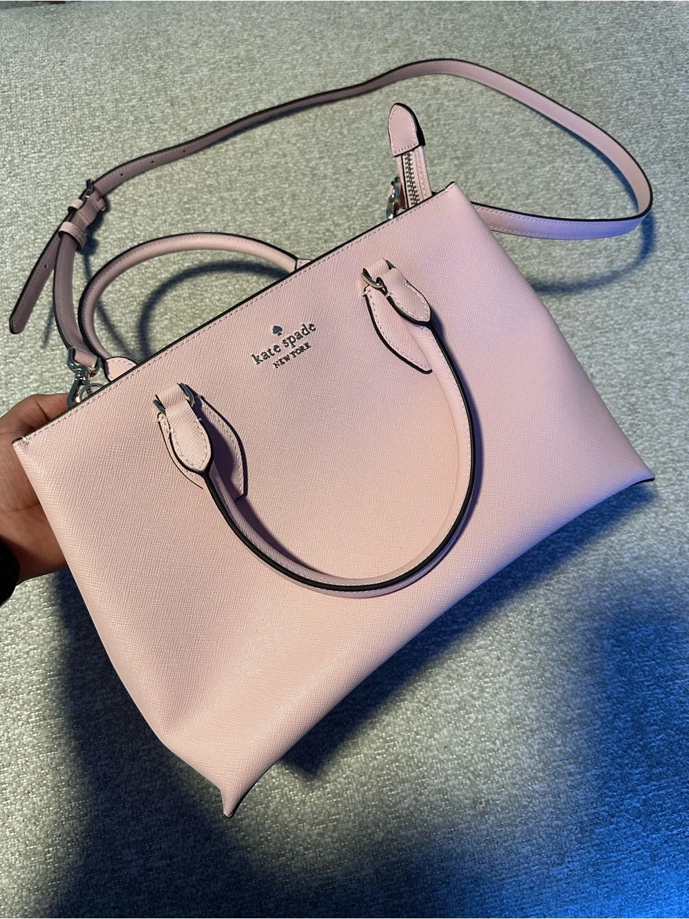 Kate Spade Shimmer Pink RAE Satchel bag with Gold Hardware